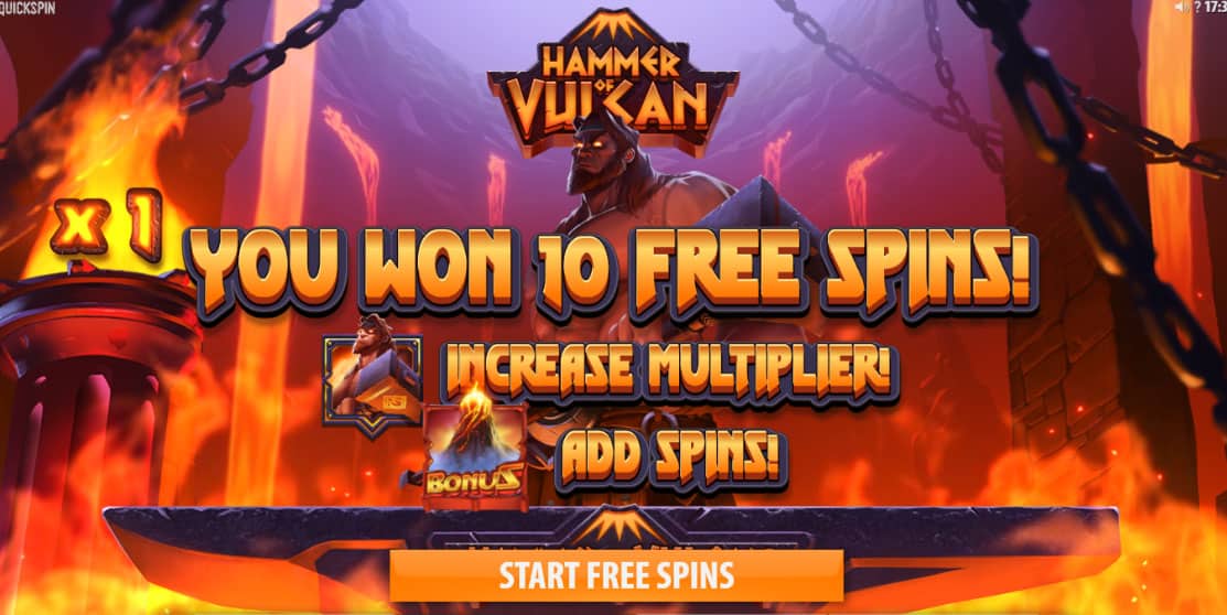 Hammer of Vulcan Bonus Free Spins